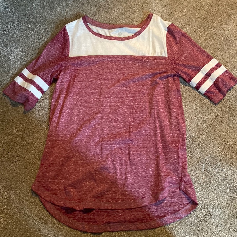 Pink/white short sleeve shirt